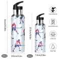 thumbnail image 2 of Yayeee 20oz Insulated Water Bottle Double Wall Stainless Steel with Flip Straw Lid, Blue Ice Hockey, 2 of 7