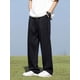 thumbnail image 4 of Pantalones coreanos de poliéster ligero y fino para hombre, cintura elástica, pantalones holgados semianchos, traje drapeado, pantalones casuales para hombre, VeranoBeige, 4 of 5