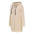 thumbnail image 6 of Wangmeiwg Women's Sweatshirts Women's Jackets - Cozy Zip Up Hooded Long Coat for Casual Streetwear in Cold Weather and Fall Activities Khaki XXL, 6 of 9