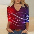 thumbnail image 6 of 250th American Flag Shirts Women 4th of July V-Neck 3/4 Sleeve Patriotic T-Shirt 2026 Independence Day Tops, 6 of 7