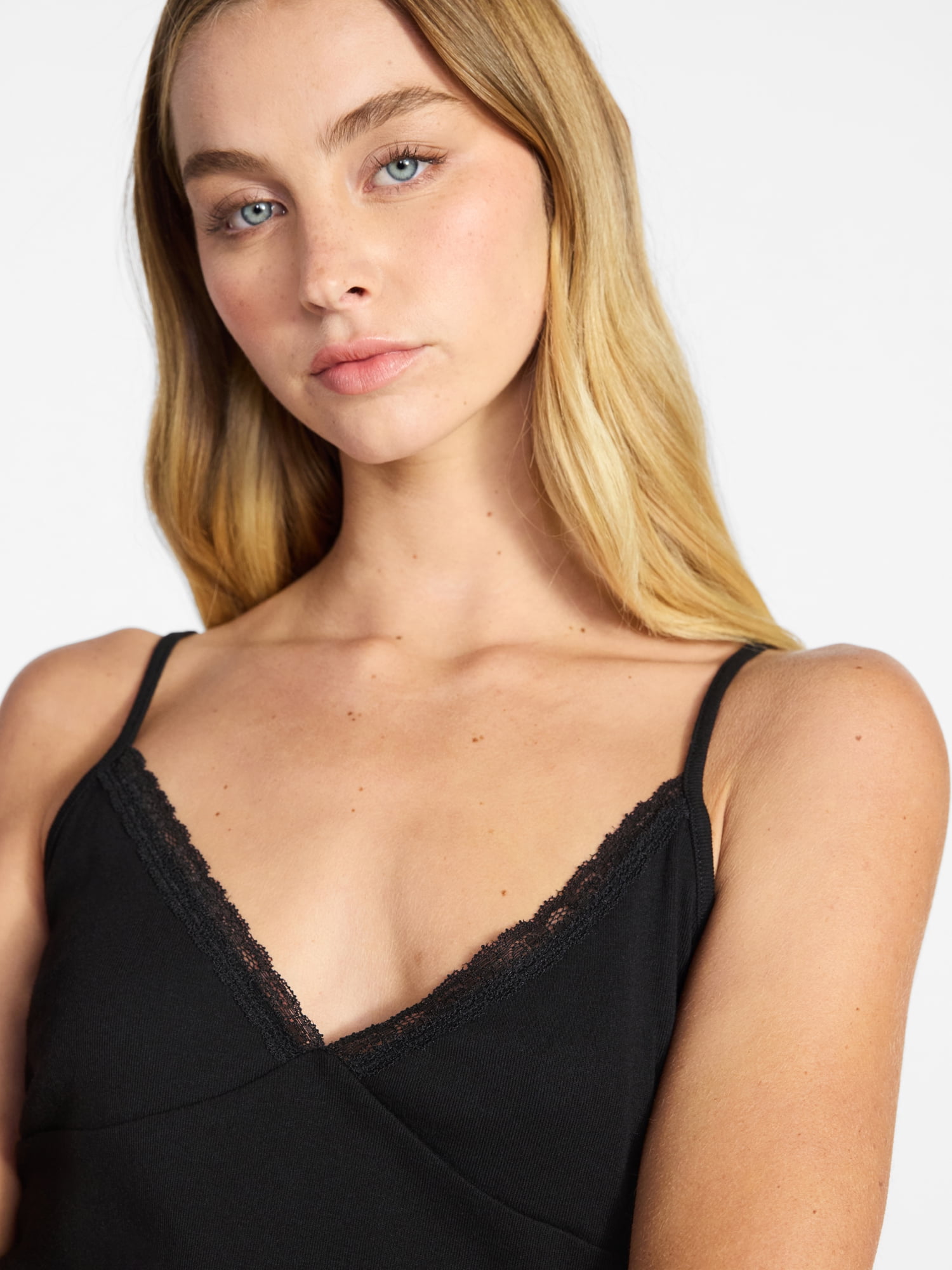 No Boundaries Lace Trim V-Neck Cami, Women’s XXS-XXL