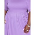 thumbnail image 4 of Gvmfive Womens Casual Summer Short Sleeve Solid Color Base Skater Dress Plus Size, 4 of 4