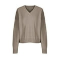 thumbnail image 5 of Timegard Womens Sweaters V Neck Long Sleeve Pullover Solid Color Oversized Tops Loose Comfy Blouses, 5 of 6