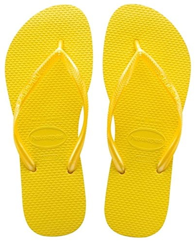mustard flip flops