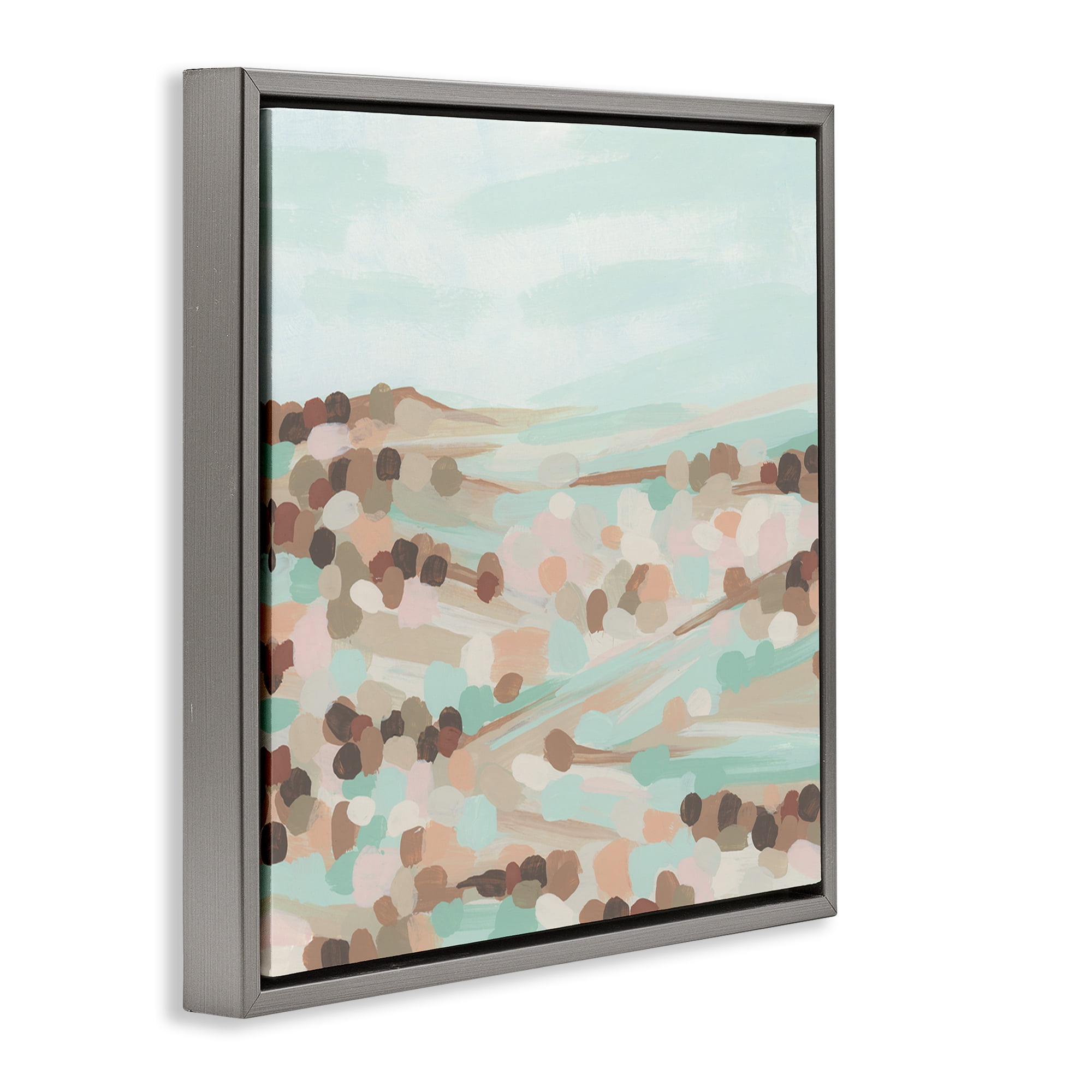 Stupell Industries Impressionist Rural Landscape Landscape Painting Gray Floater Framed Canvas Art Print Wall Art, 25 x 25