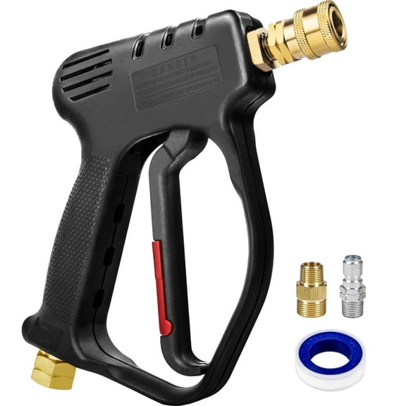 MEKOH Short Pressure Washer Gun, 4000 PSI High Power Washer Spray Gun, 10.5 GPM Foam Gun with 3/8'' Quick Connect, Stubby Pressure Washer Trigger Handle with M22-14mm Adapter for Extension Wand&Hose