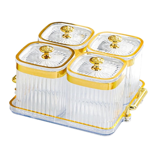 Bandeja para frutos secos, bandeja para servir con divisiones, caja multiusos para almacenar alimentos Claro