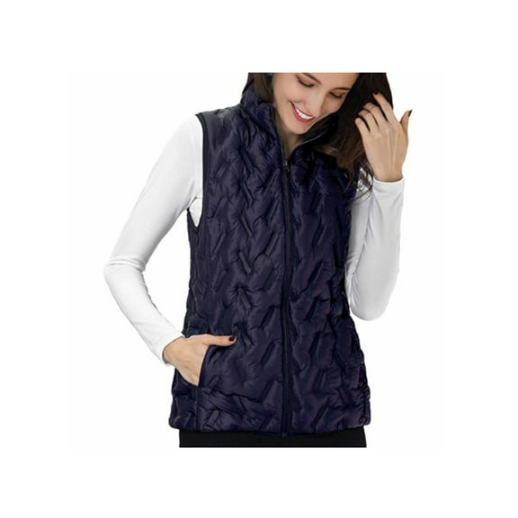 Tangerine Womens Size Small Light Weight Full Zip Vest, Navy