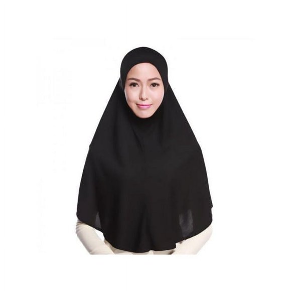 Lightweight Women's Muslim Hijab Scarf Amira Islamic Head Cover-black-
