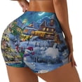 thumbnail image 2 of Sigee Christmas Tree Print Women's High Waist Workout Shorts - Squat Proof, Tummy Control, Yoga and Gym Activewear-Small, 2 of 9
