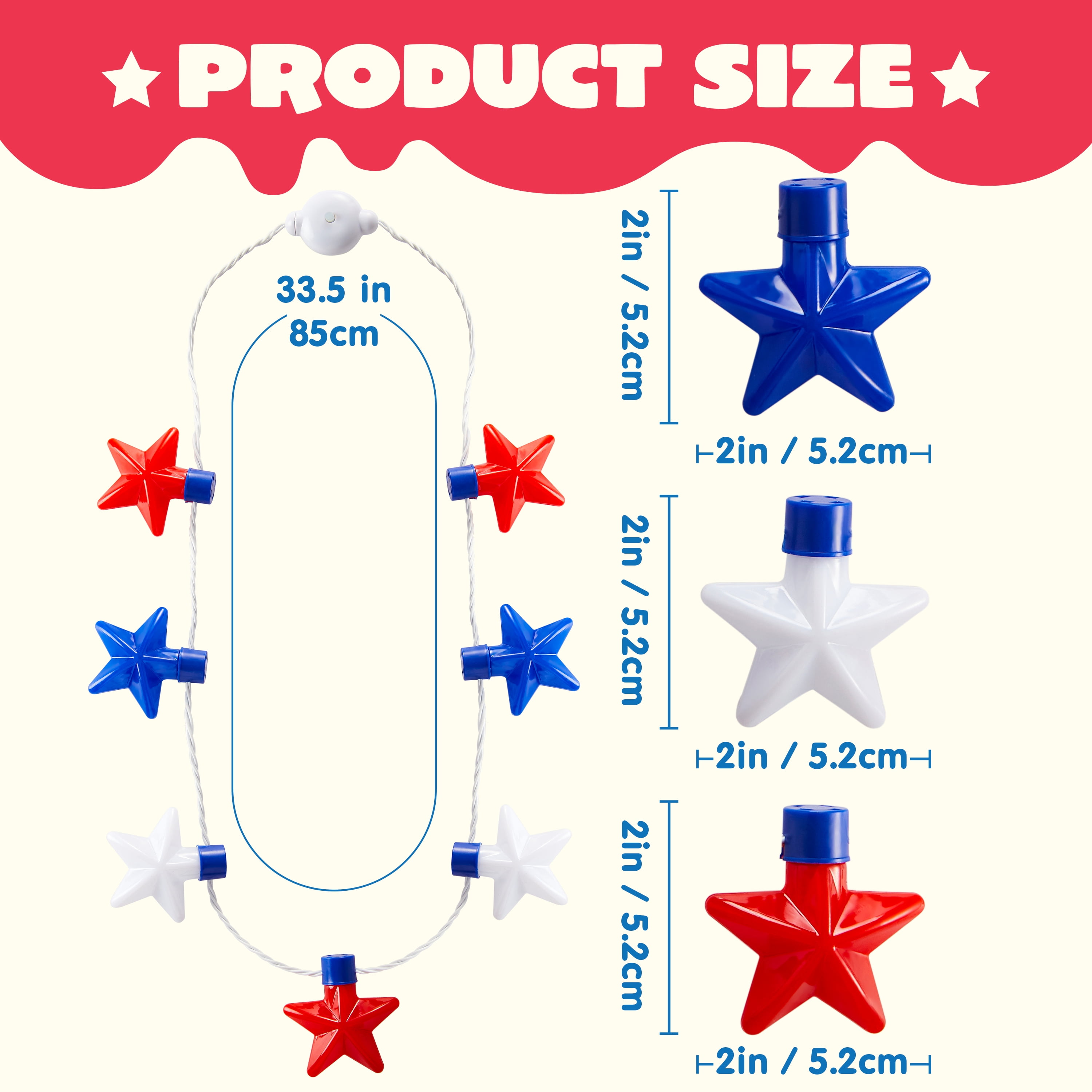 JOYIN 3 Pcs 4th of July Decorations Necklace Accessories,July 4th Party Supplies Light up Necklaces,Party Favors Supplies Decorations for Fourth of July,Patriotic,Memorial Day
