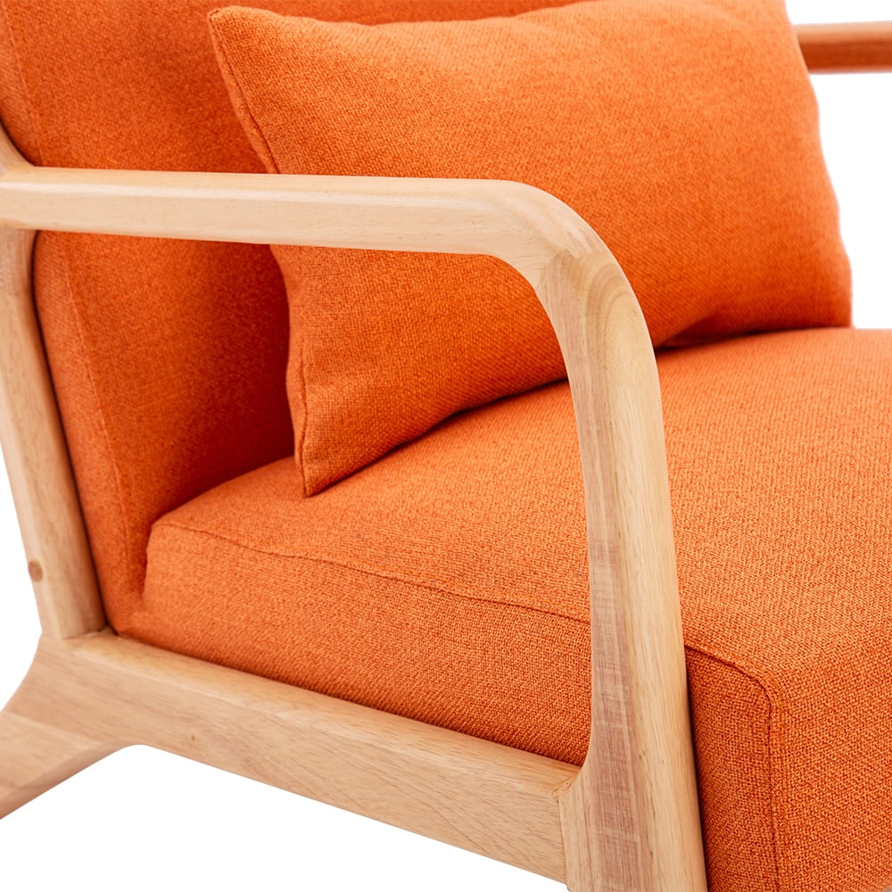 Kepooman Medieval-Style Leisure Armchair, Modern Fabric Lounge Chairs for Living Room Bedroom, Orange Kepooman Medieval-Style Leisure Armchair, Modern Fabric Lounge Chairs for Living Room Bedroom, Orange