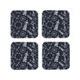 thumbnail image 2 of Kll Square Drink Coasters Set Of 4,Pu Leather Absorbent Coasters Set Decorative Coffee Cup Coasters Housewarming Gift For Home Decor-Anchor And Lighthouse, 2 of 9