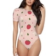 thumbnail image 2 of Picia Strawberry Womens One Piece Swimsuits Modest Tummy Control Bathing Suits Lace Up Slimming Swim Suit-Small, 2 of 9