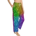 thumbnail image 3 of Kdxio Women's Comfy Stretch Colorful GlitterPrint Drawstring Pajama Pants-Large, 3 of 9
