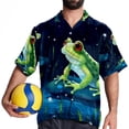 thumbnail image 4 of Starry Sky Frog Men's Printed Button Down Short Sleeve Casual Summer Beach Shirt - Unisex, 4 of 6