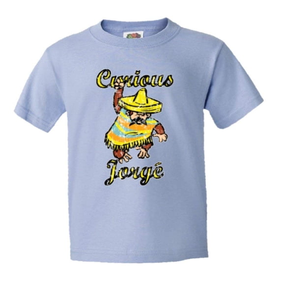 PleaseMeTees™ Youth Curious Jorge George Funny Mexican Sombrero HQ Tee