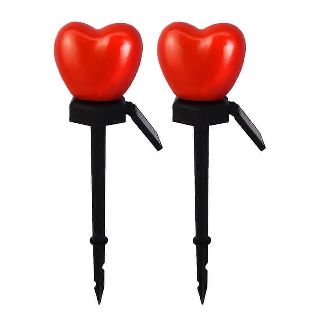 2 Pcs Solar Lights Heart Solar Stake Lights Outdoor Patio Decorative Lights