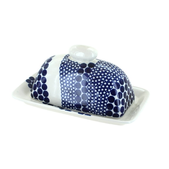 Blue Rose Polish Pottery Zara Butter Dish