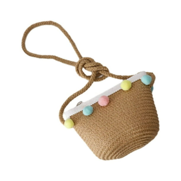 Sombrero de playa Minnieouse para Niñas y bolso de mano de paja ligero y transpirable