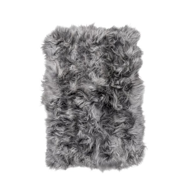 Natural 676685026514 4 x 6 ft. Icelandic Sheepskin Long-haired Rug - Grey Brisa