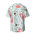 thumbnail image 2 of Daiia Cute Flamingo Men's Linen Shirts Short Sleeve Casual Shirts Button Down Shirt for Men Beach Summer Wedding Shirt-XX-Large, 2 of 7