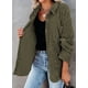 thumbnail image 3 of Camisas con botones de pana para mujer Shacket Boyfriend Blusas extragrandes de manga larga Tops Chaqueta con cuello informal Zhivalor HMFJ293-1, 3 of 5