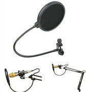 EQCOTWEA 6" Double Layer Studio Microphone Wind Screen Mask Pop Filter Mask