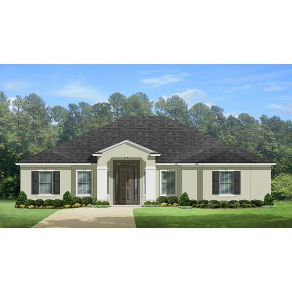 556-25771: Traditional Spanish 3 Bed, 3 Bath Luxury Home Plan, 2577 Sq Ft: Full Blueprints with License to Build by Home Plan Marketplace - Lesuto