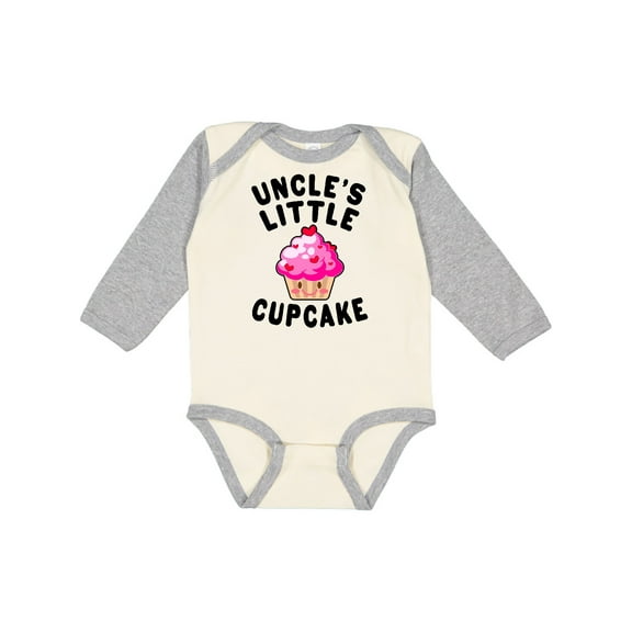 Inktastic Uncles Little Cupcake Girls Long Sleeve Baby Bodysuit