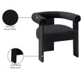 thumbnail image 2 of Meridian Furniture Barrel Black Boucle Fabric Dining Chair, 2 of 8