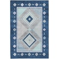 thumbnail image 2 of Addison Rugs Dream Shag Premium Machine Washable Transitional Aztec Blue Rectangle Rug, 5' x 7'6", 2 of 8