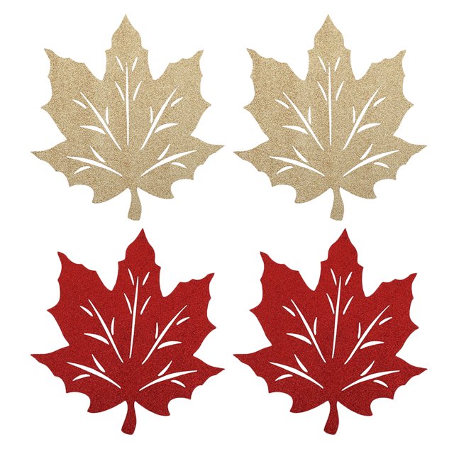 4 Pcs Sets de Table Feuille d'Érable Automne, Sets de Table en Forme de Feuille d'Érable pour l'Action de Grâce