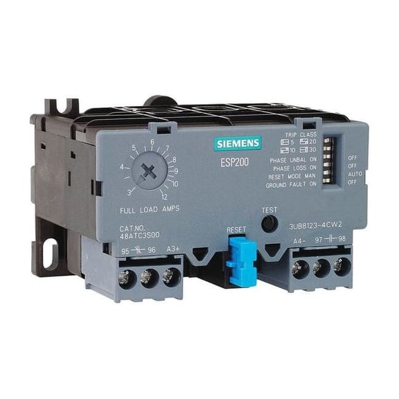 Siemens OverloadRelay,IEC,Electronic,Auto/Manual 3UB81234EW2