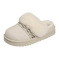 thumbnail image 6 of Mepaouo Fuzzy House Slippers for Women Memory Foam Suede Mules Mini Boots Winter Snow Slip on Shoes, 6 of 8