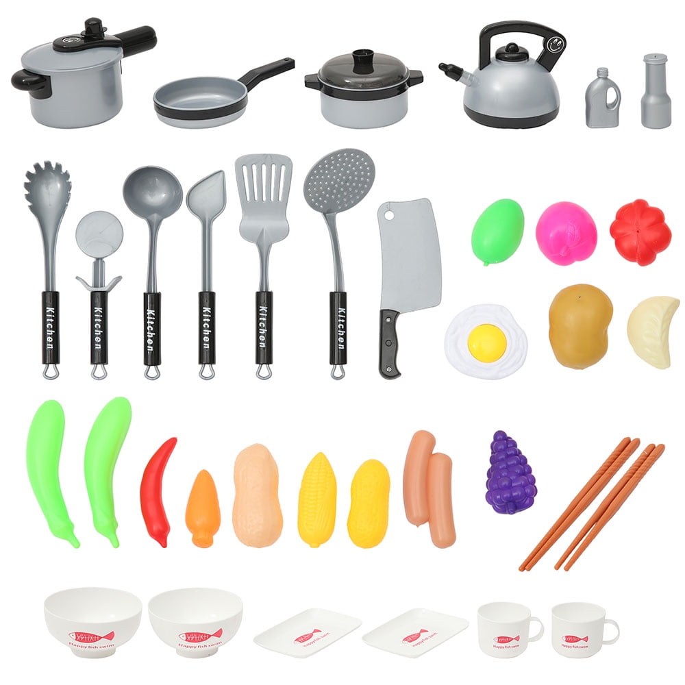 Willkey Kids kitchen Food Toys Cooking Utensils Pots Pans ...