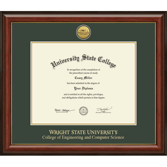 Wright State University College of Engineering and Computer Science Diploma Frame, Document Size 14" x 11"