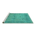 thumbnail image 2 of Ahgly Company Machine Washable Indoor Rectangle Oriental Turquoise Blue Industrial Area Rugs, 5' x 7', 2 of 4