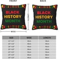 thumbnail image 4 of Black History Month Day Square Pillow Decorations 18"X18" Pillow Covers Throw Pillow Case Cushion Case for Room Bedroom Sofa Chair Car Home Decor Gifts, 4 of 6