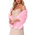 thumbnail image 4 of INSPIRE CHIC Women's Elegant Cape Shoulder Faux Fur Wedding Party Shawl M Pink, 4 of 5