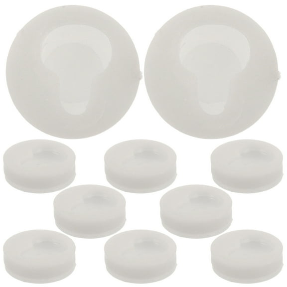 VORCOOL 100Pcs White Round Plastic Picture Frame and Mirror Wall Mount Hangers