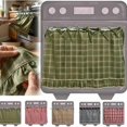 thumbnail image 6 of MInHoues Farmhouse Plaid Oven Skirt Curtain, 23.6x17.7 Inch Ruffled Gingham Decorative Appliance Cover, Handmade Kitchen Curtain for Oven, Dishwasher & Washing Machine, Hides Clutter(Pink), 6 of 7