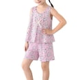 thumbnail image 2 of NAISIBABY Girls Outfit Sets, Casual Soft Cute Prints Graphic Sleeveless Shirt and Shorts Kids Clothes 2-Piece Watermelon Red 3T, 2 of 9
