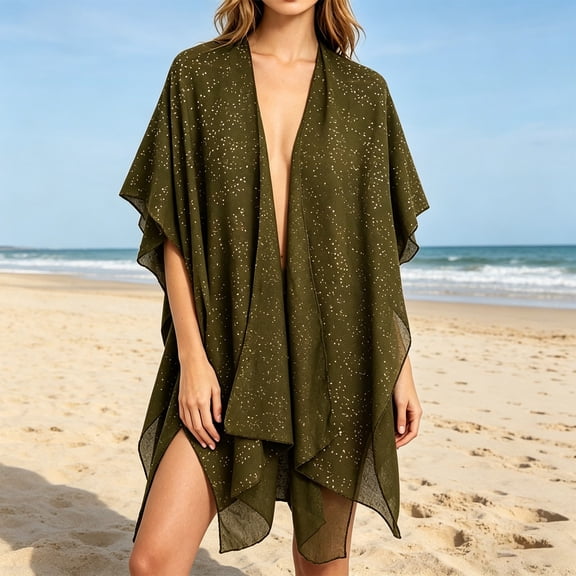 QSAWXQZ Women's Shawl Open Front Lightweight Draped Cover up Wrap Lightweight Travel Accessory Free Size
