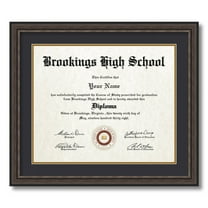 ArtToFrames 14x17 inch Diploma Frame - Framed in Grey and Black Frame with Black and Gold Mats, Comes with Regular Plexi Glass and Sawtooth Hanger for Wall Hanging (D-4448-14x17)