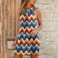 thumbnail image 2 of Moda mujer verano estampado sexy halter sin tirantes mini vestido sin mangas Fridja  hjkh1301, 2 of 8