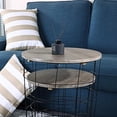 thumbnail image 4 of Nesting Table End Table Wire Basket Base with Wood Tops Side Table Set of 2, Gray, 4 of 6
