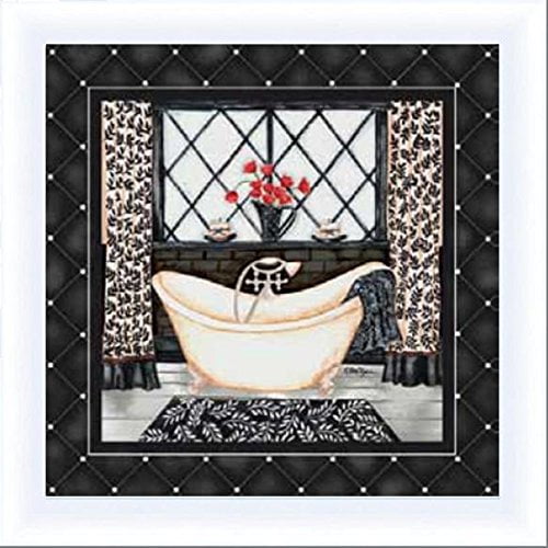 buyartforless FRAMED Elegant Bath by Lorilynn Simms Bath Tub 12x12