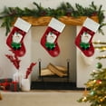 thumbnail image 4 of 18 Inch Christmas Stockings with Plush Fur Santa Snowman Reindeer Penguin Designs for Fireplace Stairs Hanging Xmas Tree Holiday Home Decorations, 4 of 4