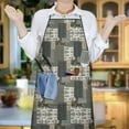 thumbnail image 6 of Brown Checkered Geometric and Floral Apron-Garden Aprons for Women with Pockets-Cotton Linen Waterproof Kitchen Cooking Gardening Aprons Adjustable for Kitchen,Cooking,BBQ and Salon 33x27 Inch, 6 of 7